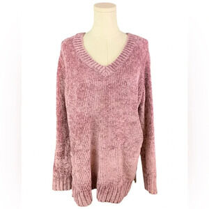 Orvis Pink Super‎ Soft V Neck Sweater (Estimated Size XXL)